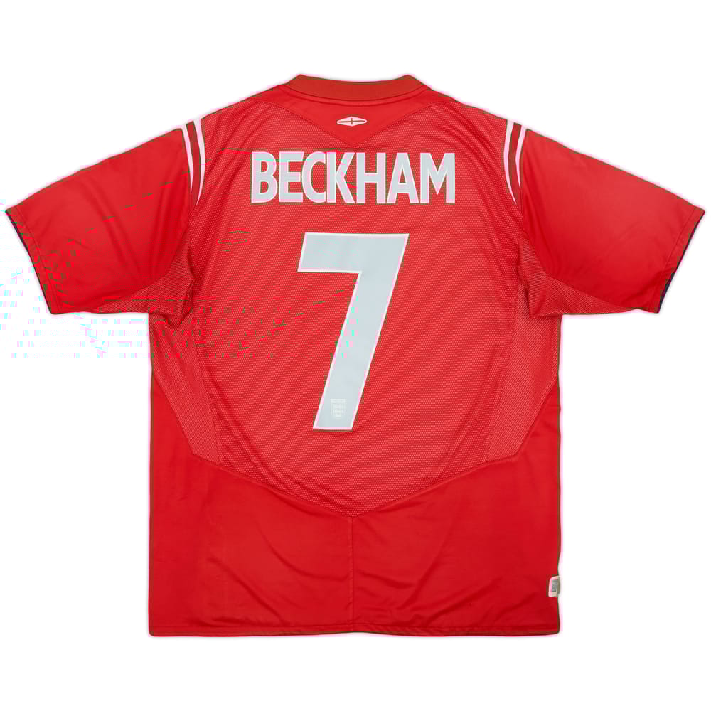 2004-06 England Away Shirt Beckham #7 - 4/10 - (L)