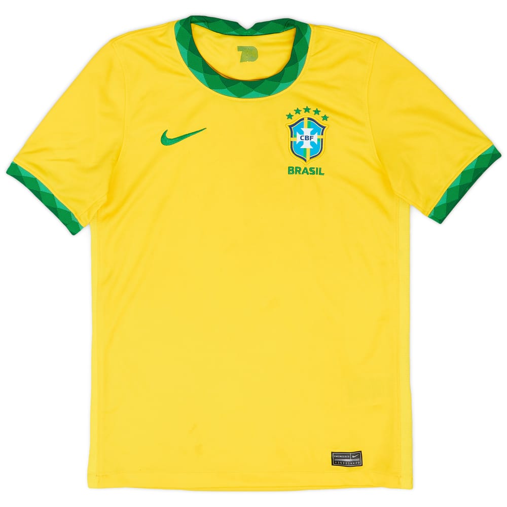 2020-21 Brazil Home Shirt - 7/10 - (L.Boys)