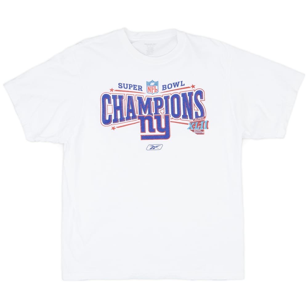 2008 New York Giants Super Bowl XLII Champions Reebok Tee - 7/10 - (M)