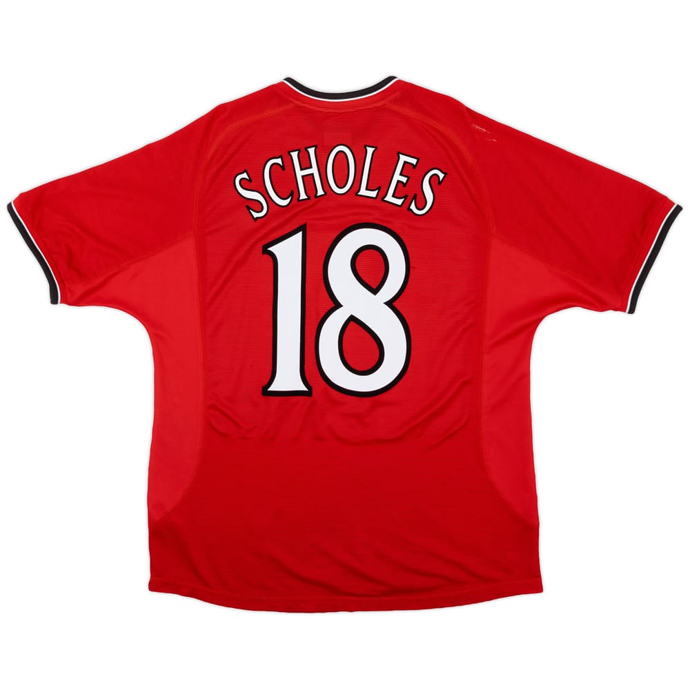 2000-02 Manchester United Home Shirt Scholes #18 - 5/10 - (L)