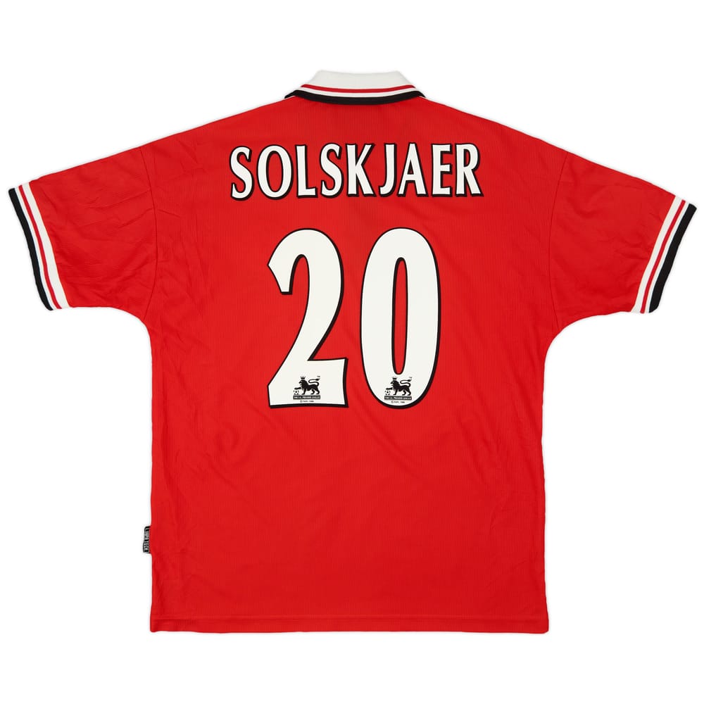 1998-00 Manchester United Home Shirt Solskjaer #20 - 8/10 - (L)