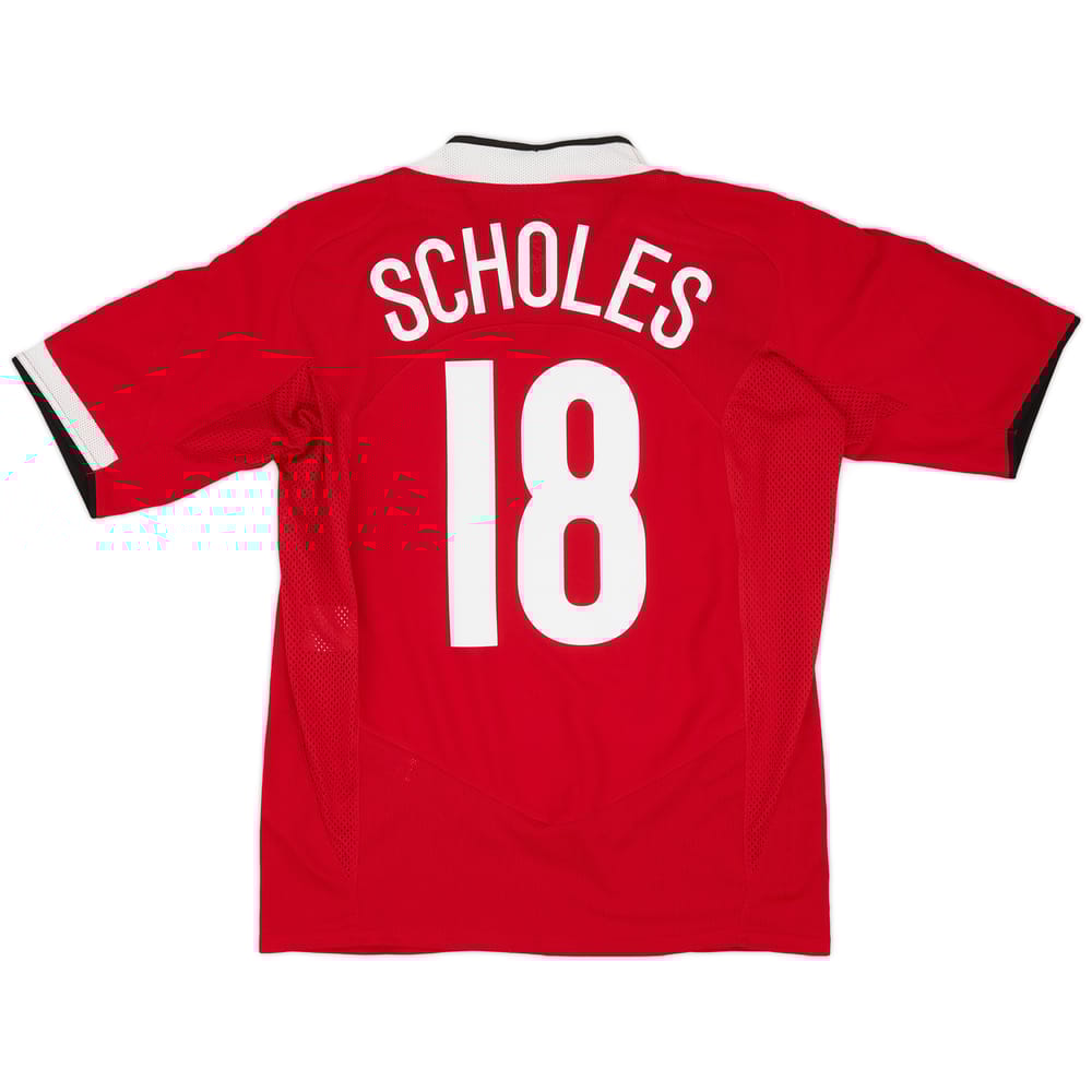 2004-06 Manchester United Home Shirt Scholes #18 - 9/10 - (M)
