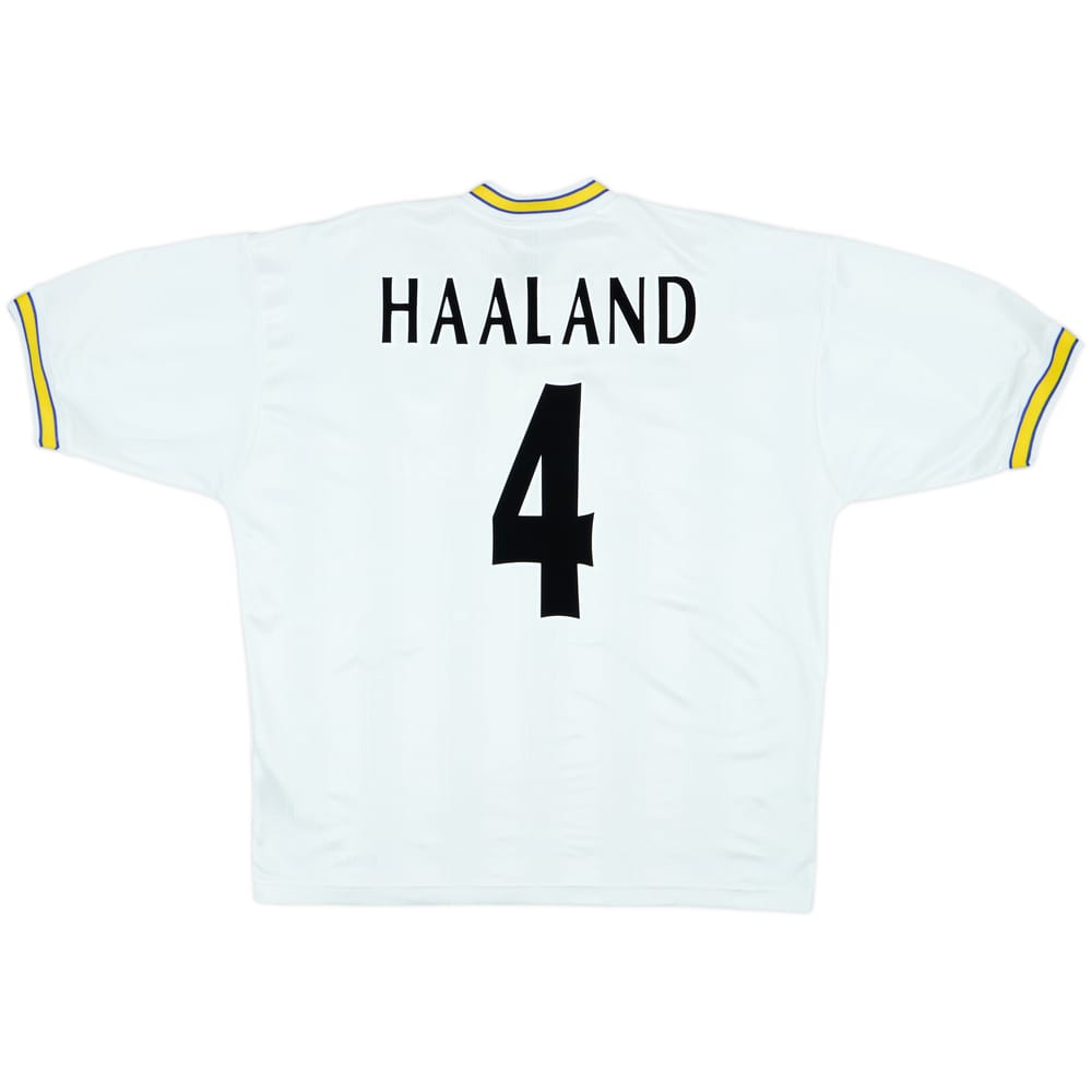 1996-98 Leeds United Home Shirt Haaland #4 - 8/10 - (L)