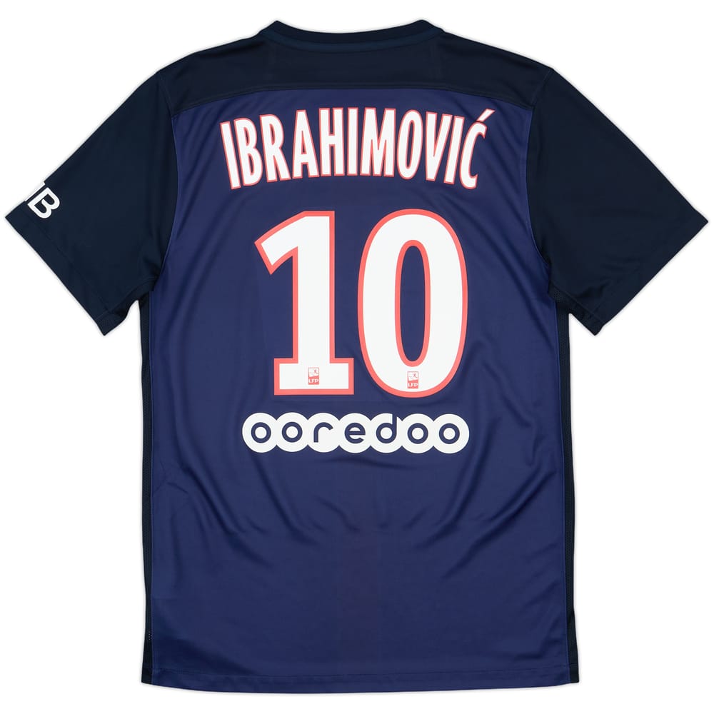 2015-16 Paris Saint-Germain Home Shirt Ibrahimovic #10 - 8/10 - (S)