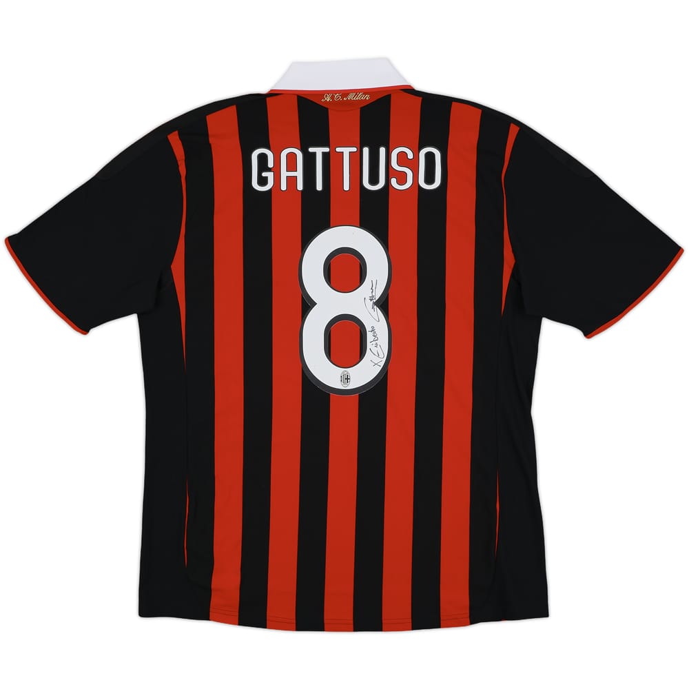 2009-10 AC Milan Signed Home Shirt Gattuso #8 - 6/10 - (XL)