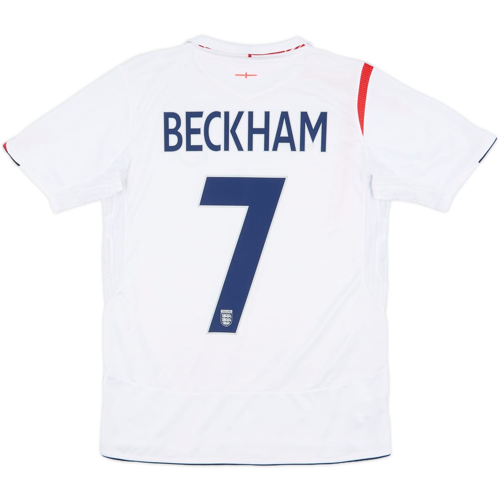 2005-07 England Home Shirt Beckham #7 - 8/10 - (XL.Boys)