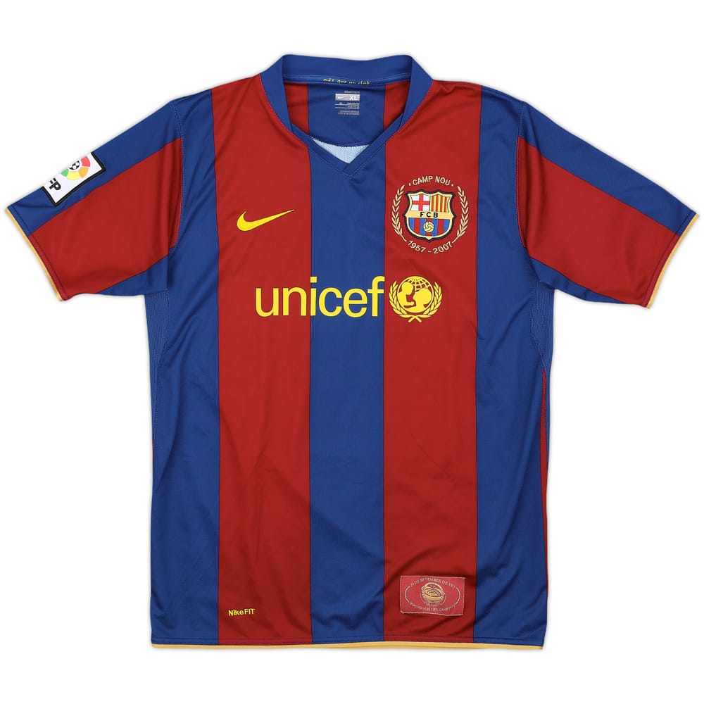 2007-08 Barcelona Home Shirt - 9/10 - (XL.Boys)