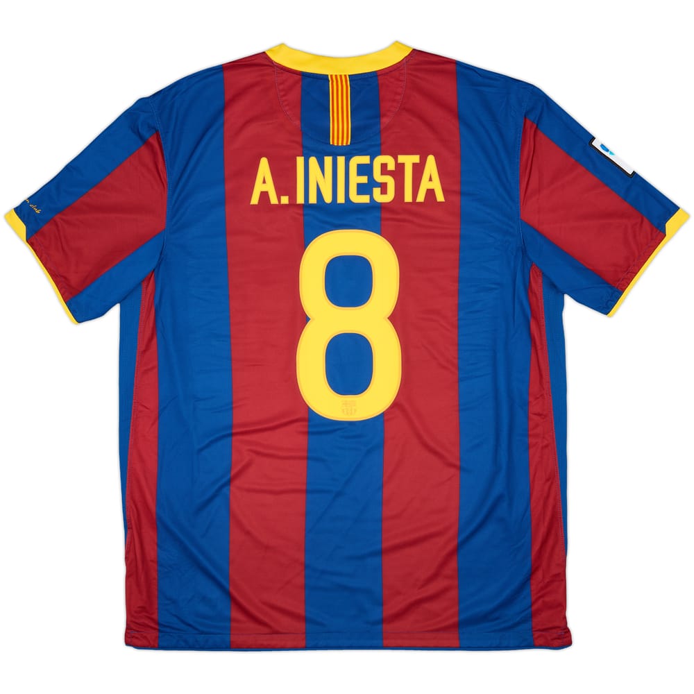 2010-11 Barcelona Home Shirt Iniesta #8 - 7/10 - (XL)