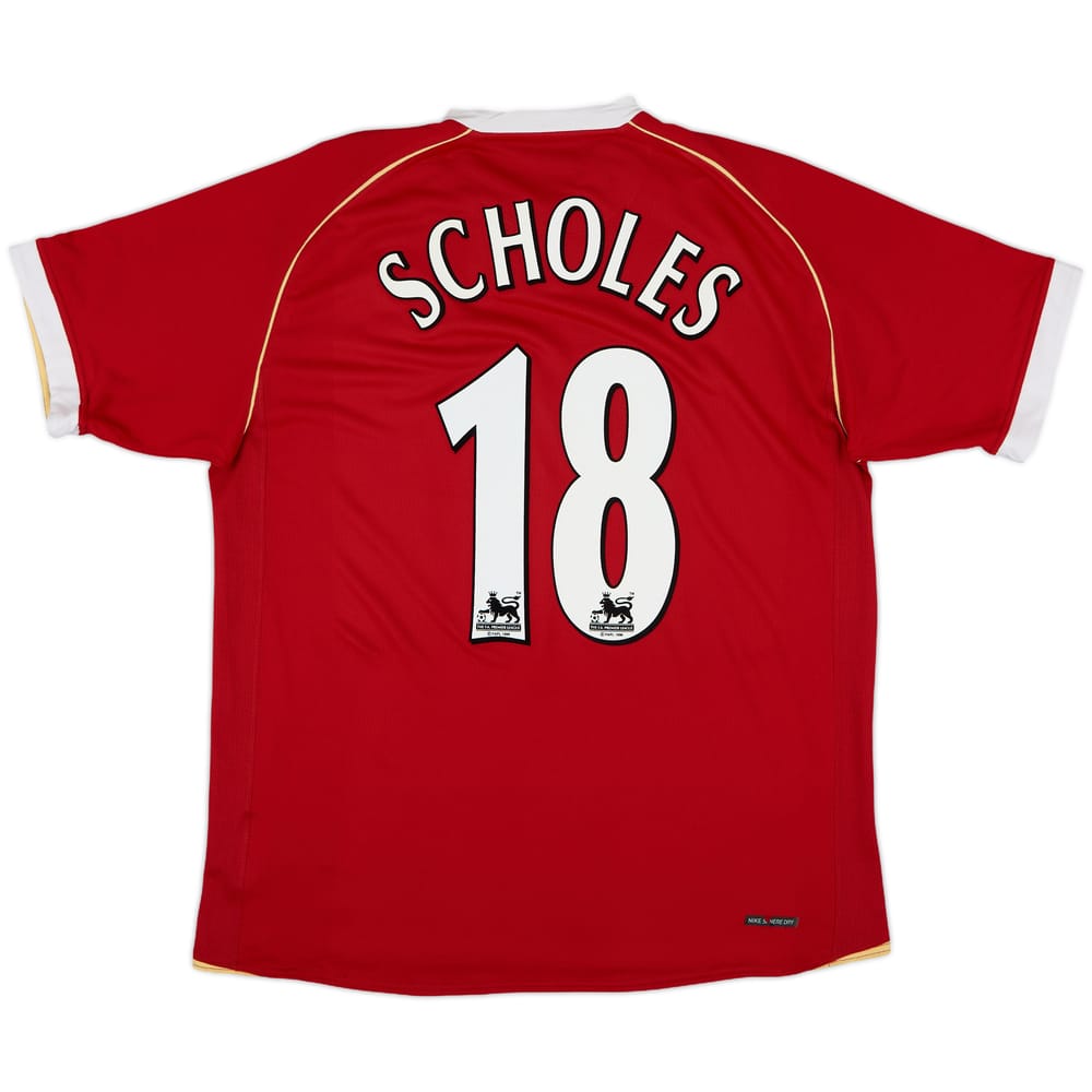 2006-07 Manchester United Home Shirt Scholes #18 - 10/10 - (L)
