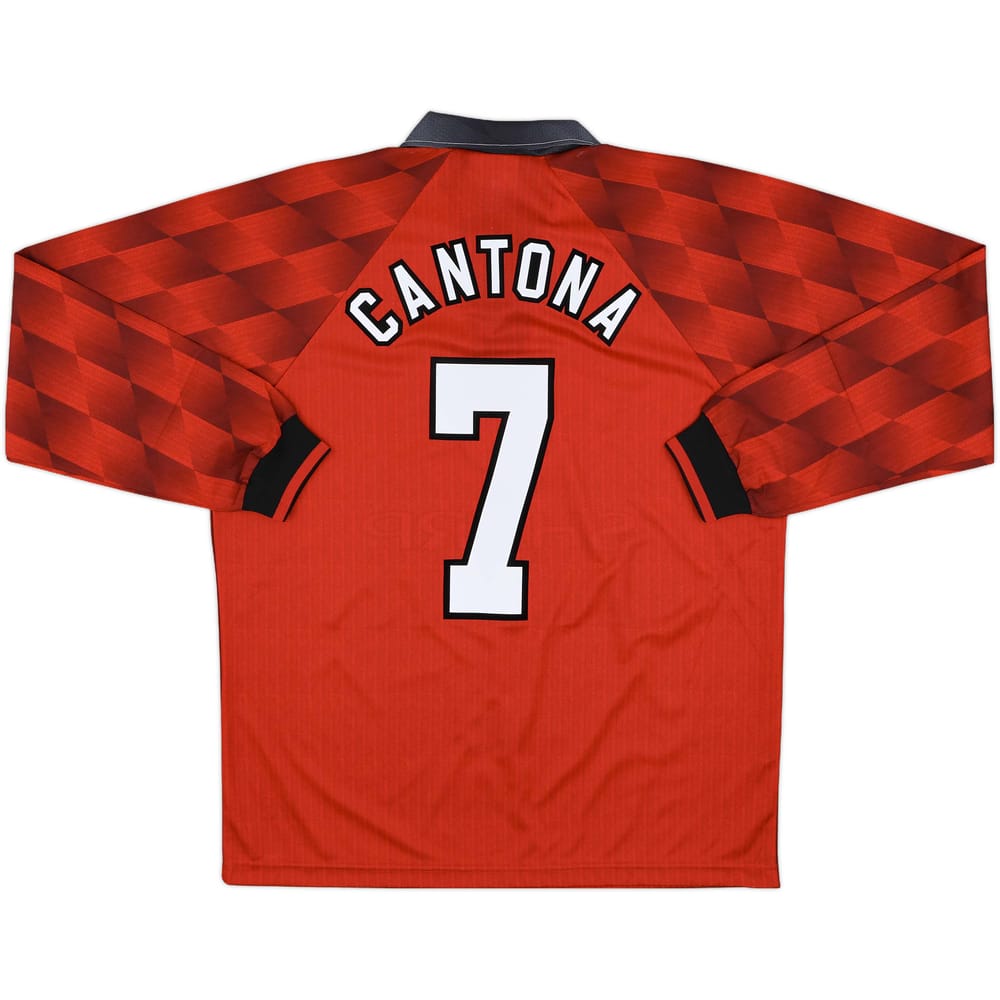 1996-98 Manchester United Home L/S Shirt Cantona #7 - 10/10 - (L)