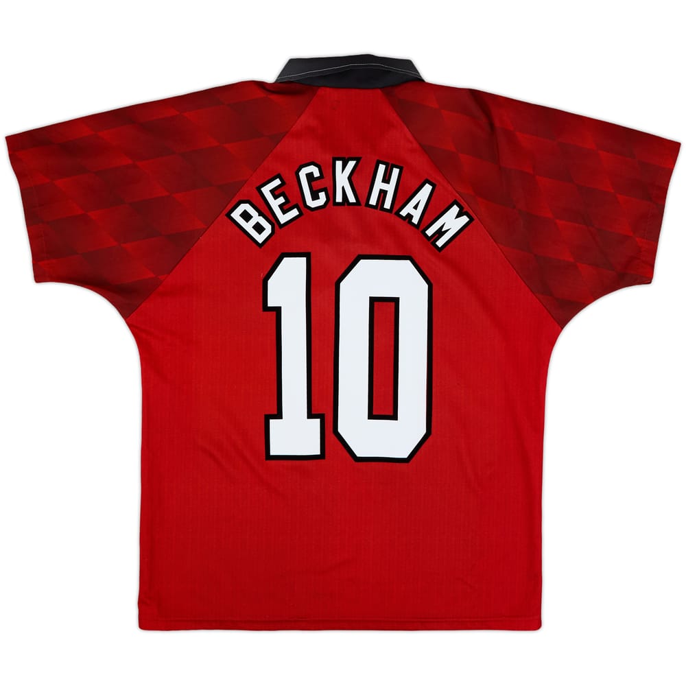 1996-98 Manchester United Home Shirt Beckham #10 - 7/10 - (M)