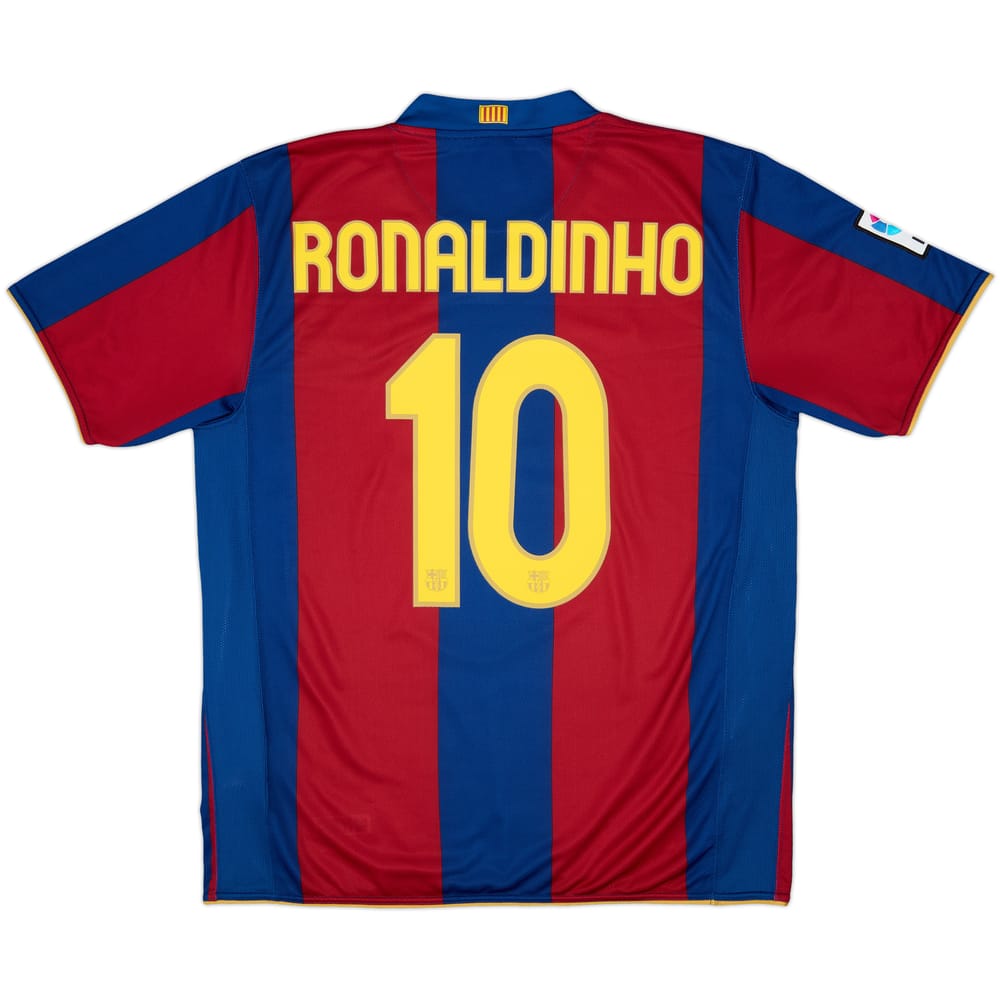 2007-08 Barcelona Home Shirt Ronaldinho #10 - 10/10 - (L)
