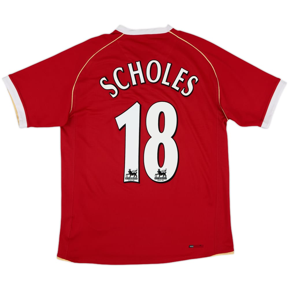 2006-07 Manchester United Home Shirt Scholes #18 - 9/10 - (M)
