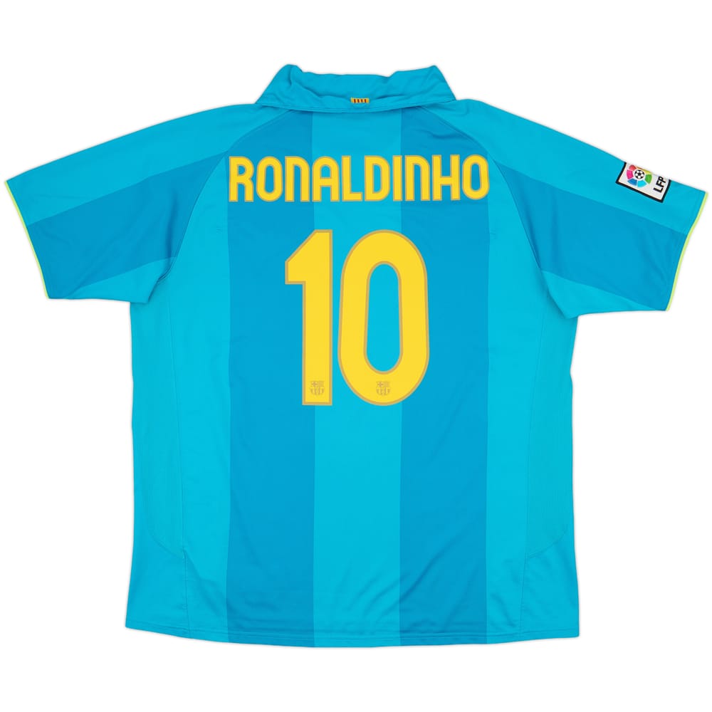 2007-09 Barcelona Away Shirt Ronaldinho #10 - 9/10 - (XXL)