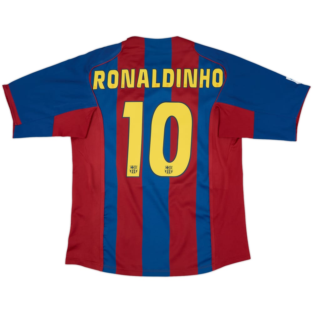 2004-05 Barcelona Home Shirt Ronaldinho #10 - 8/10 - (XXL)