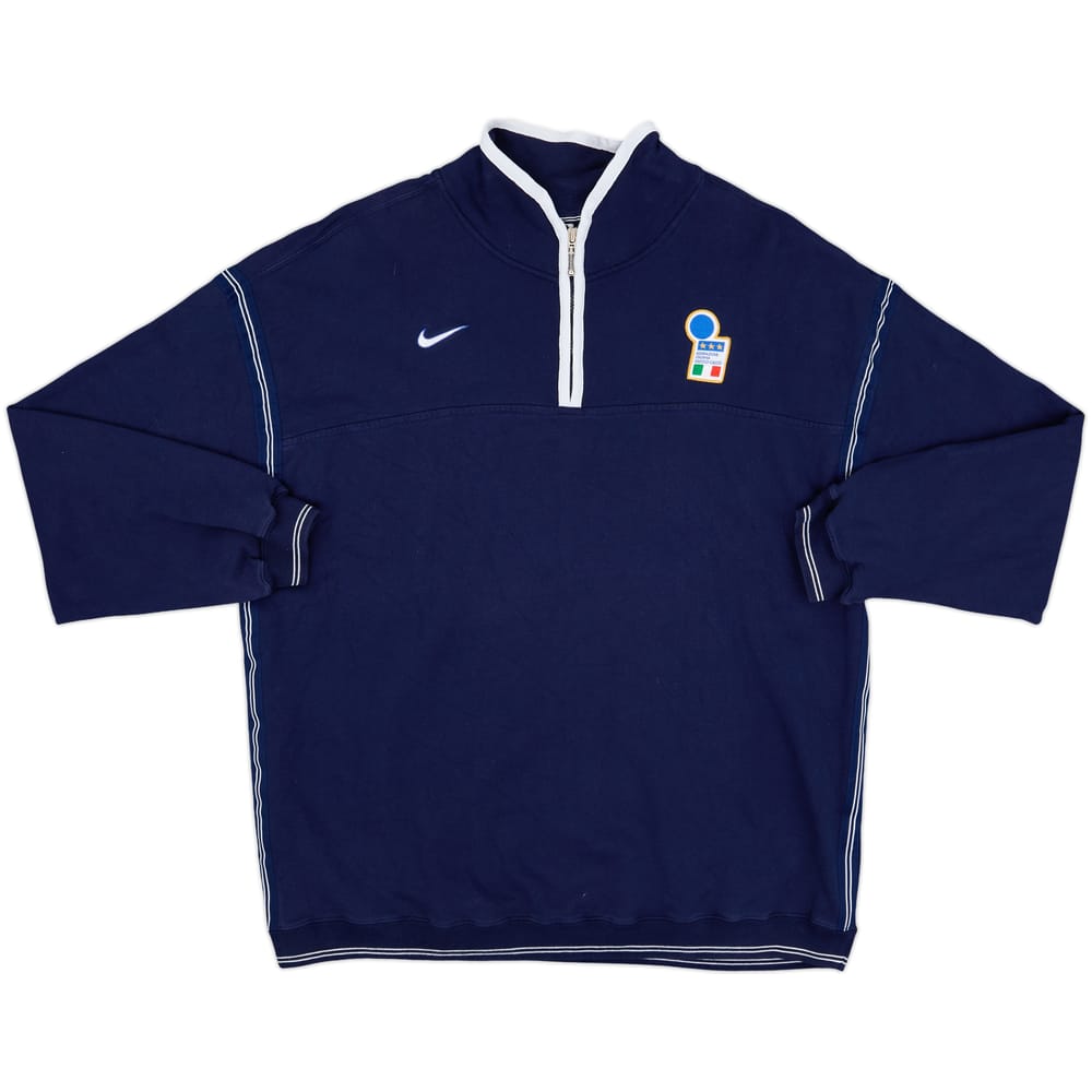 1998-99 Italy Nike 1/4 Zip Sweat Top - 8/10 - (XXL)