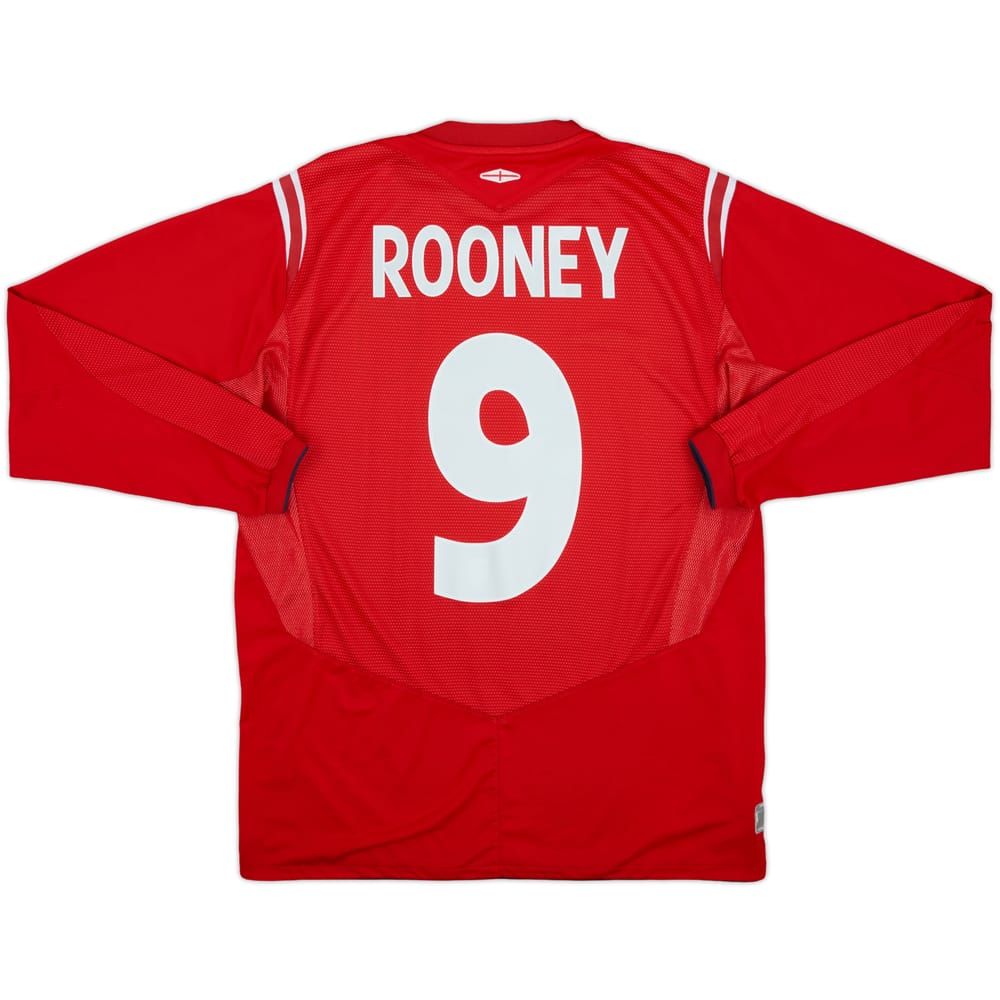 2004-06 England Away L/S Shirt Rooney #9 - 8/10 - (M)