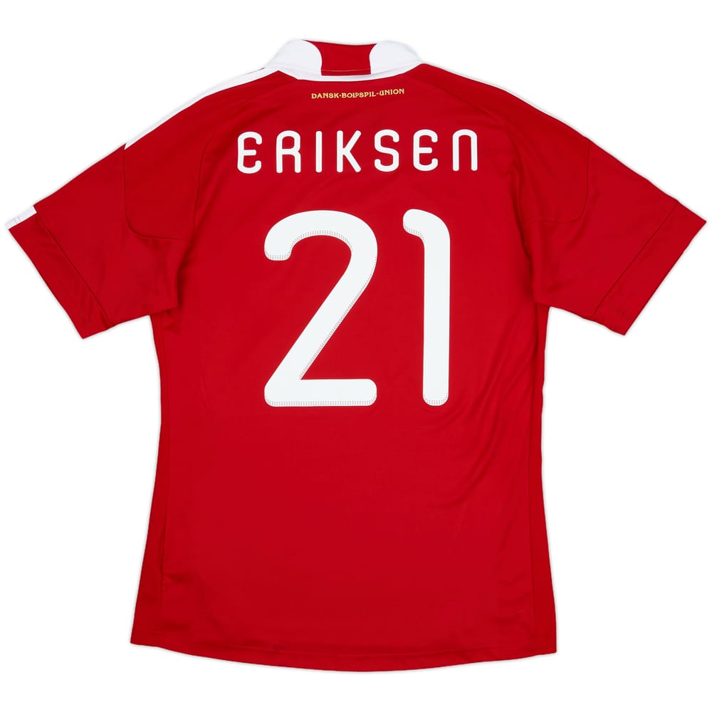 2010-11 Denmark Home Shirt Eriksen #21 - 9/10 - (M)