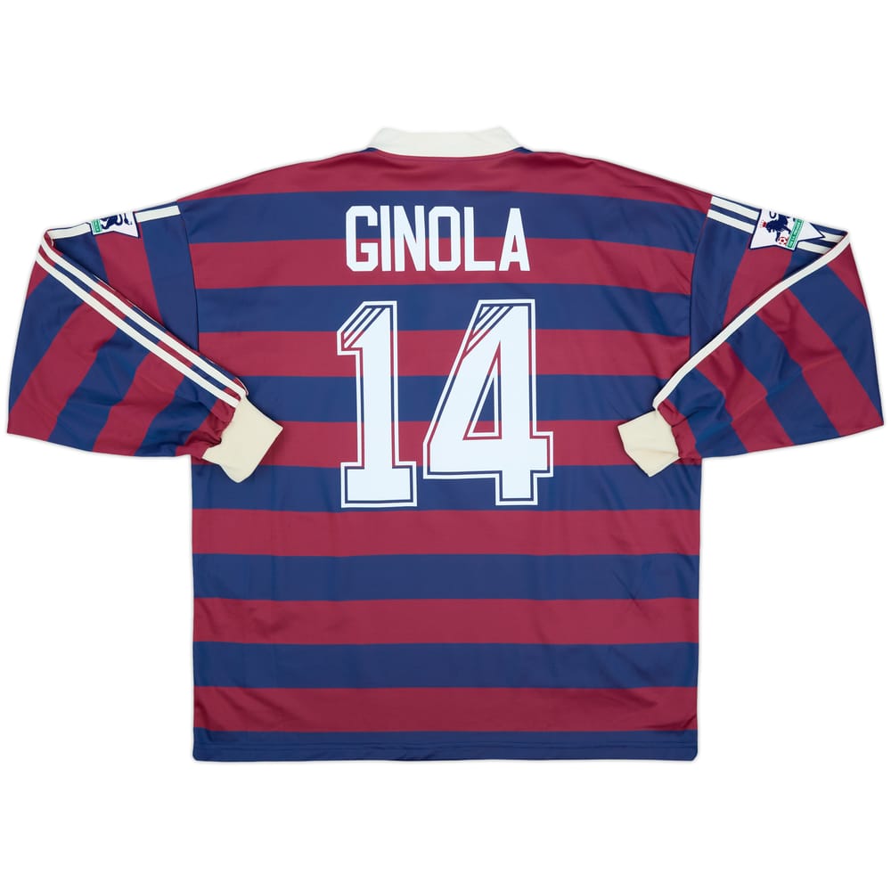 1995-96 Newcastle Away L/S Shirt Ginola #14 - 8/10 - (XL)