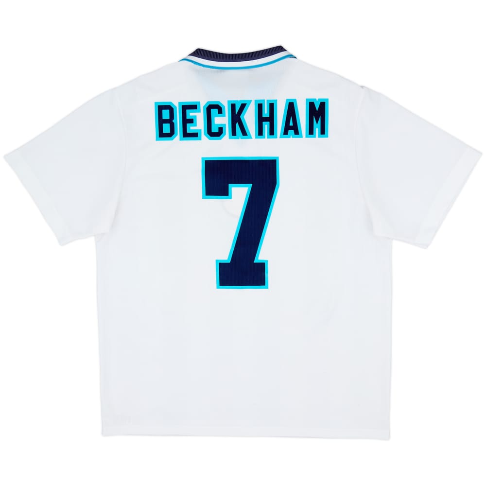 1995-97 England Home Shirt Beckham #7 - 8/10 - (XL)