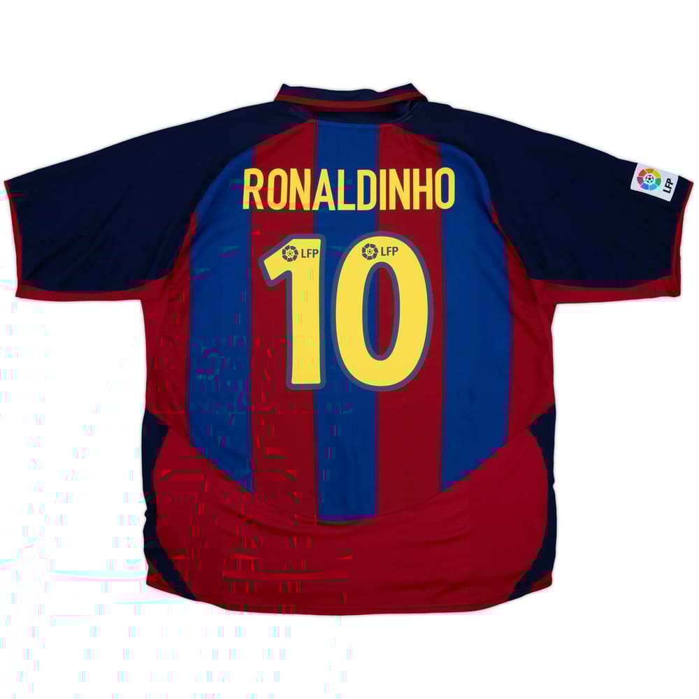 2003-04 Barcelona Home Shirt Ronaldinho #10 - 8/10 - (XXL)
