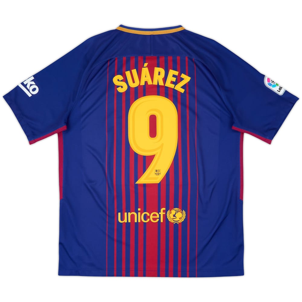 2017-18 Barcelona Home Shirt Suarez #9 - 9/10 - (L)