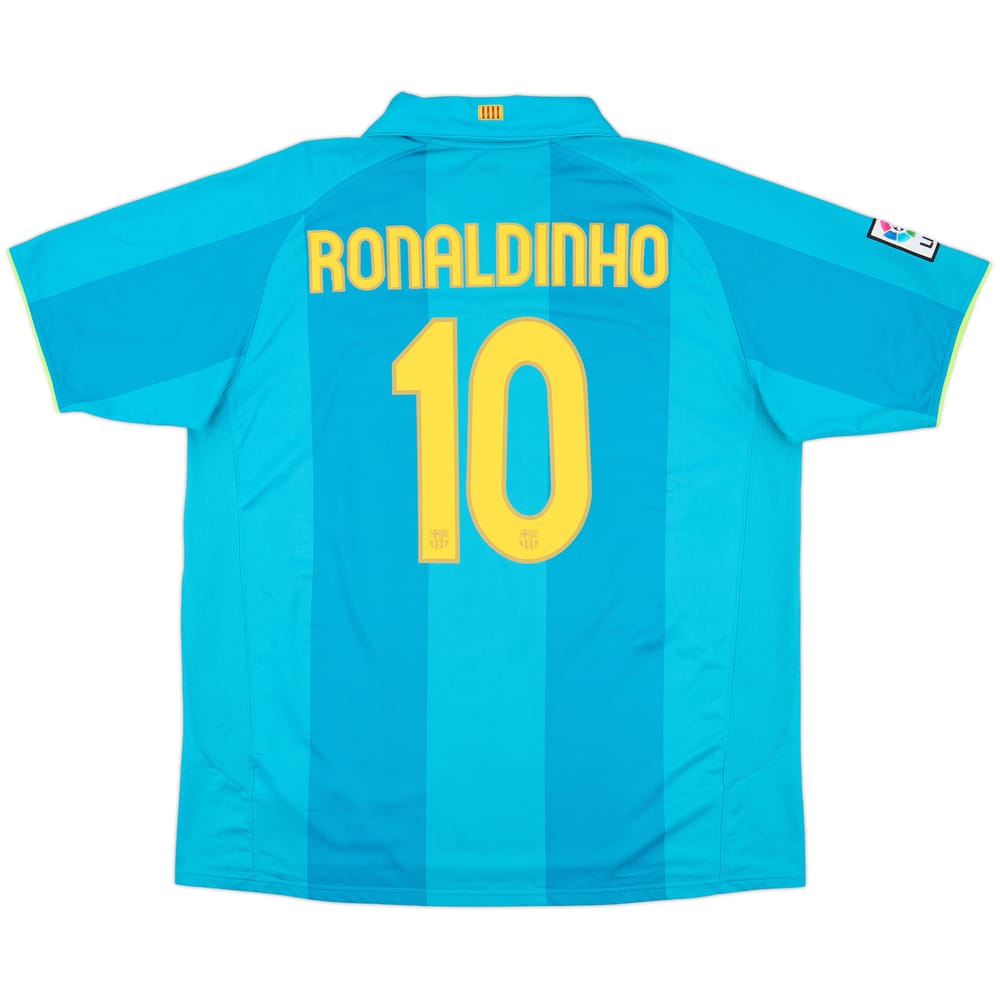 2007-09 Barcelona Away Shirt Ronaldinho #10 - 9/10 - (XXL)