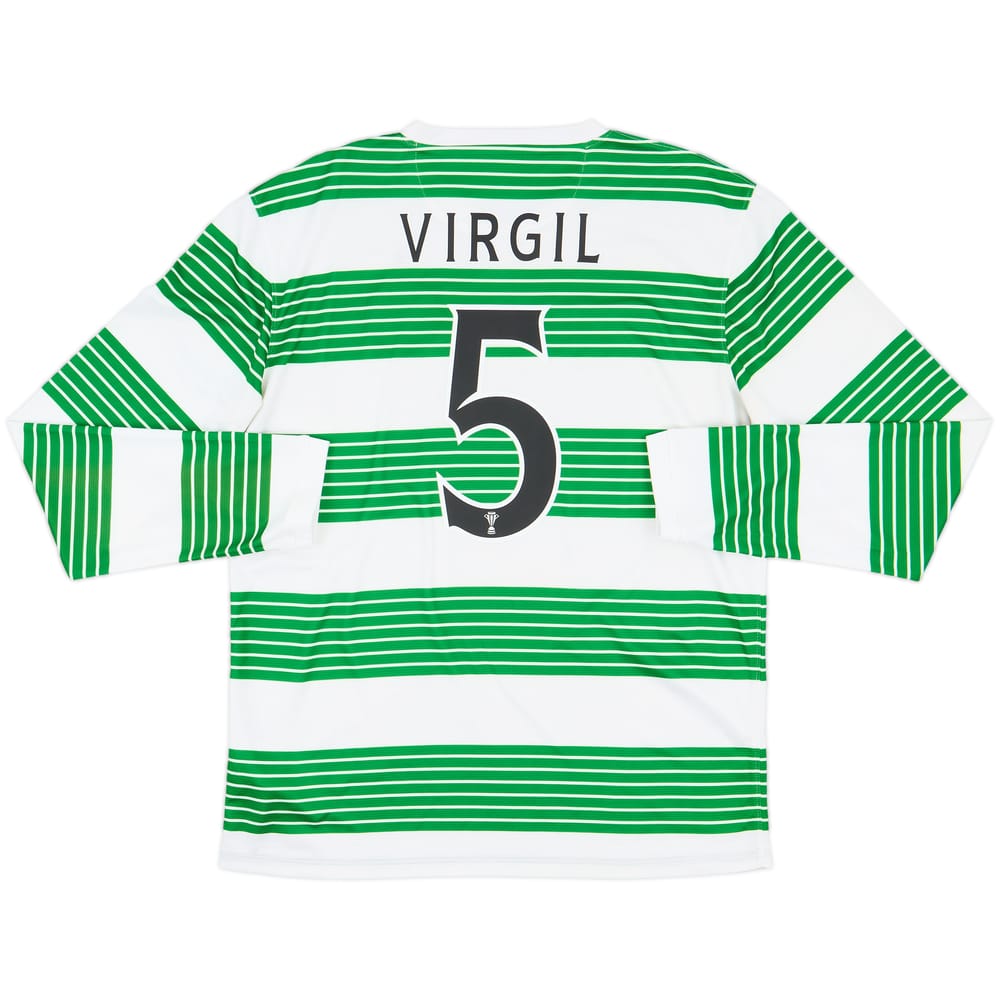 2013-15 Celtic Home L/S Shirt Virgil #5 - 9/10 - (M)