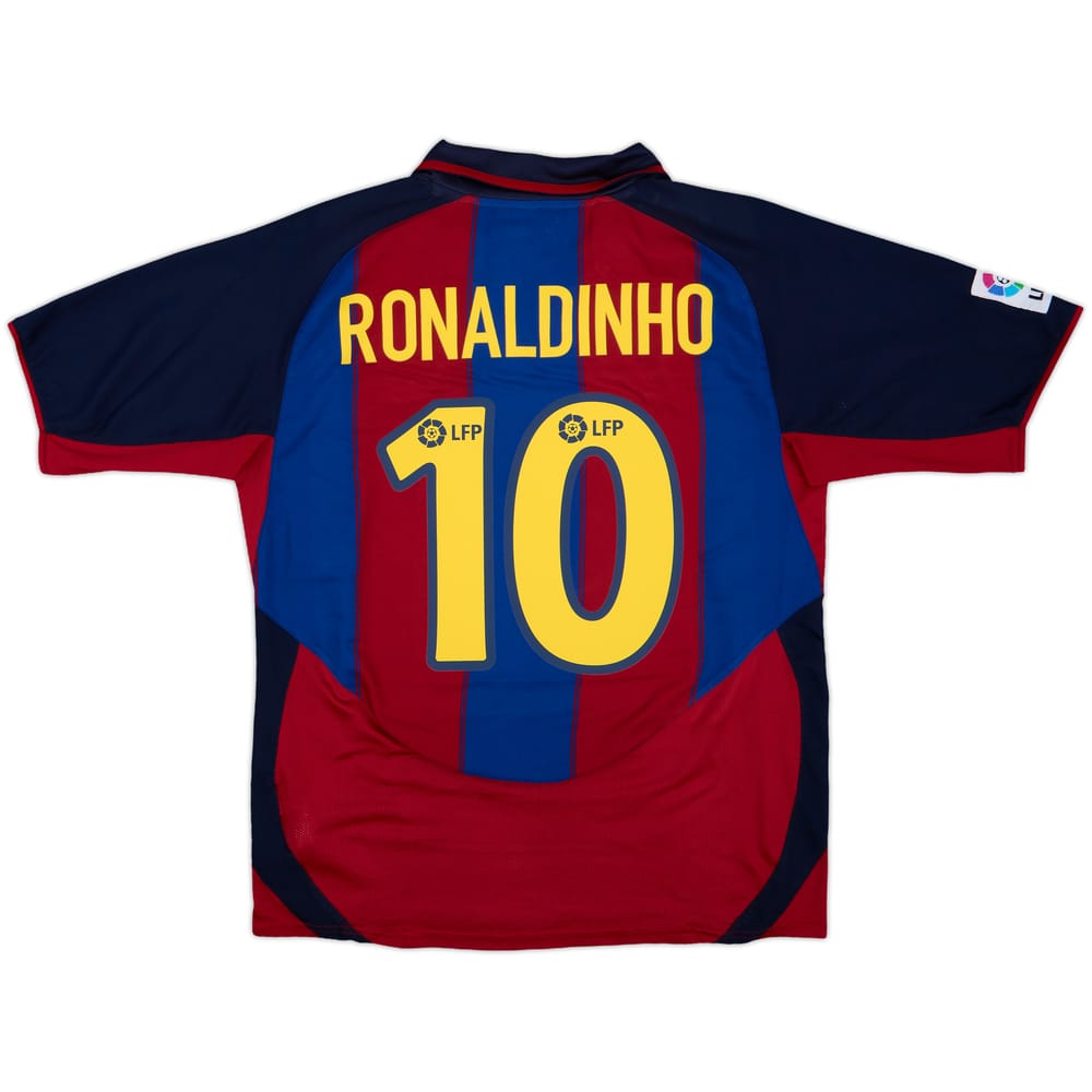 2003-04 Barcelona Home Shirt Ronaldinho #10 - 9/10 - (M)