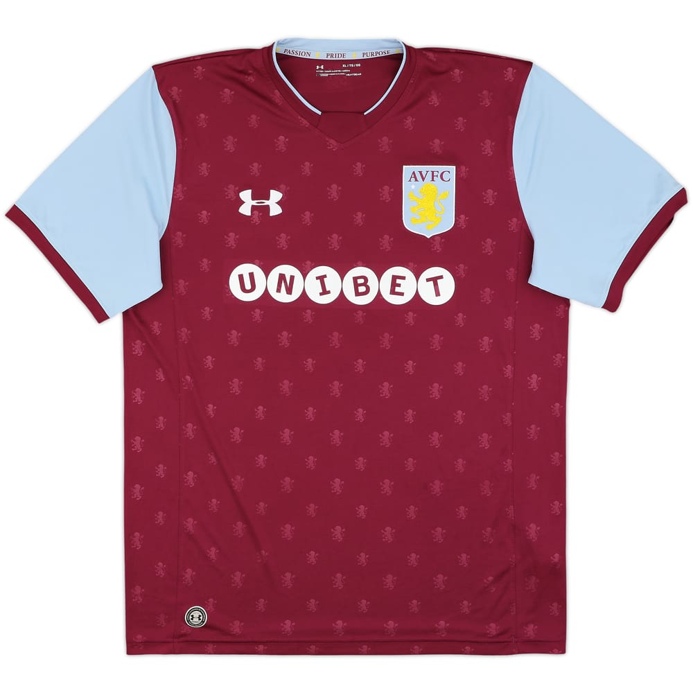 2017-18 Aston Villa Home Shirt - 9/10 - (XL)