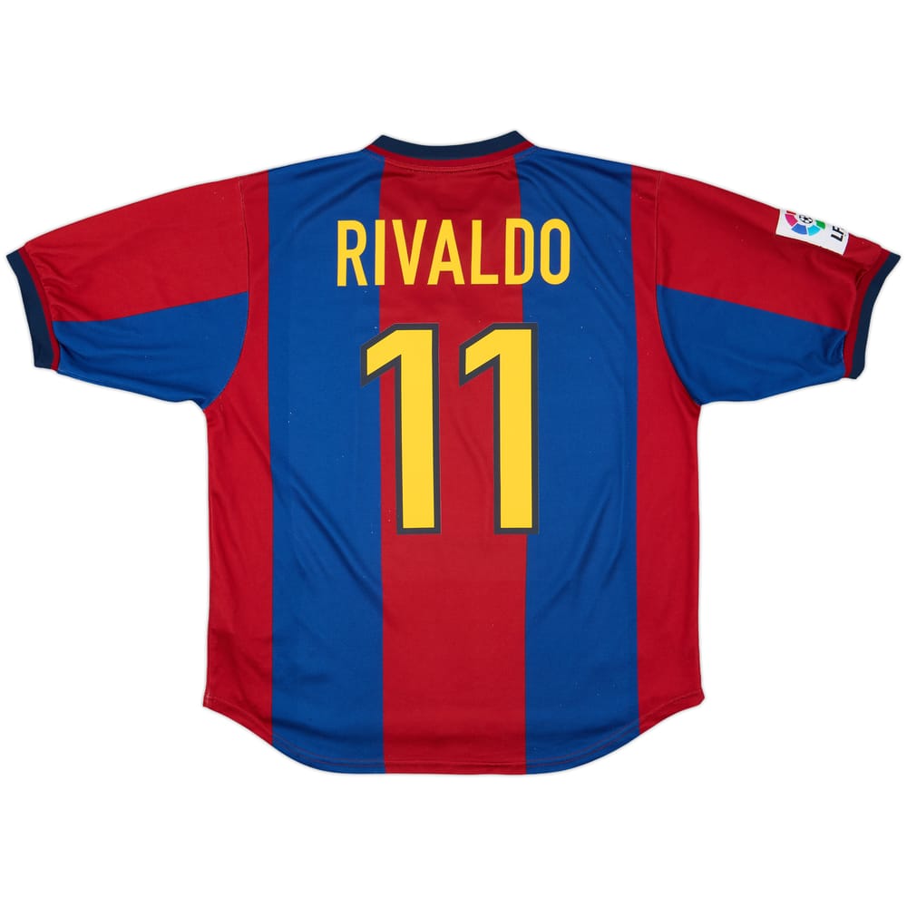 1998-00 Barcelona Home Shirt Rivaldo #11 - 8/10 - (L)