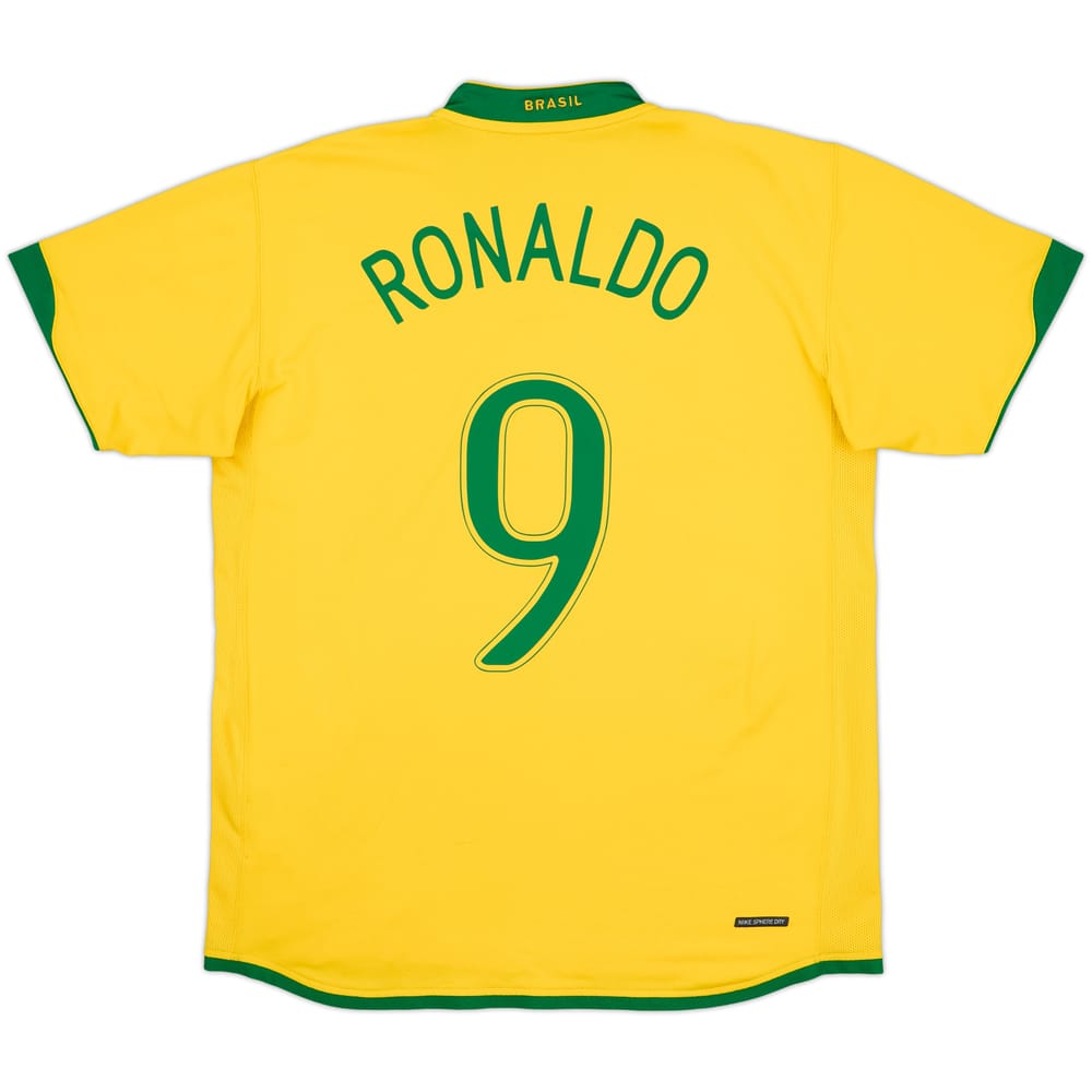 2006-08 Brazil Home Shirt Ronaldo #9 - 7/10 - (L)