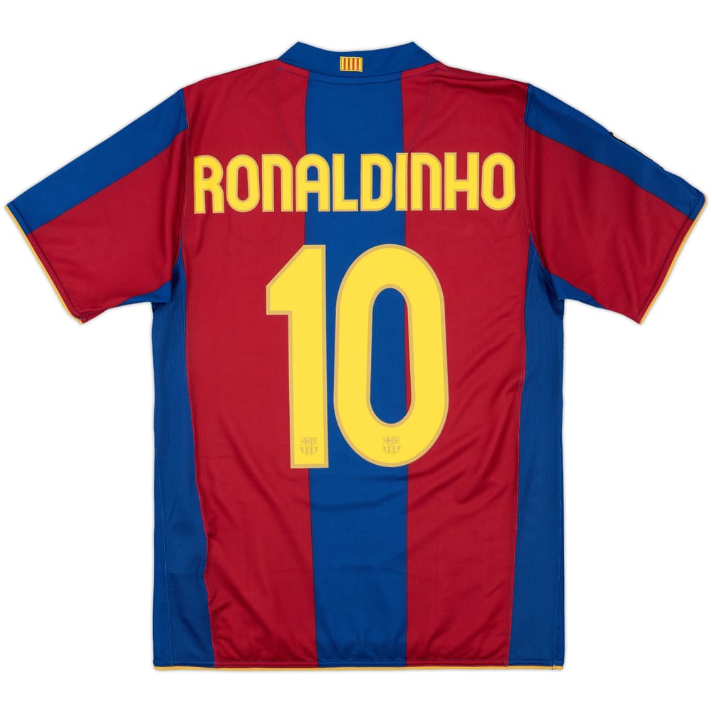 2007-08 Barcelona Home Shirt Ronaldinho #10 - 9/10 - (S)