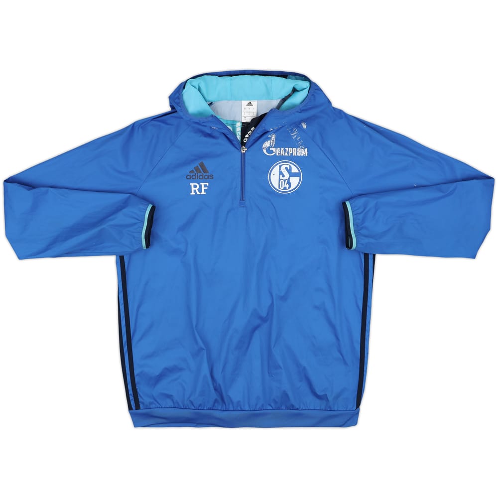 2015-16 Schalke adidas 1/4 Zip Hooded Drill Top RF - 4/10 - (L)