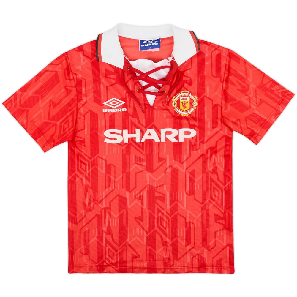 1992-94 Manchester United Home Shirt - 6/10 - (L.Boys)