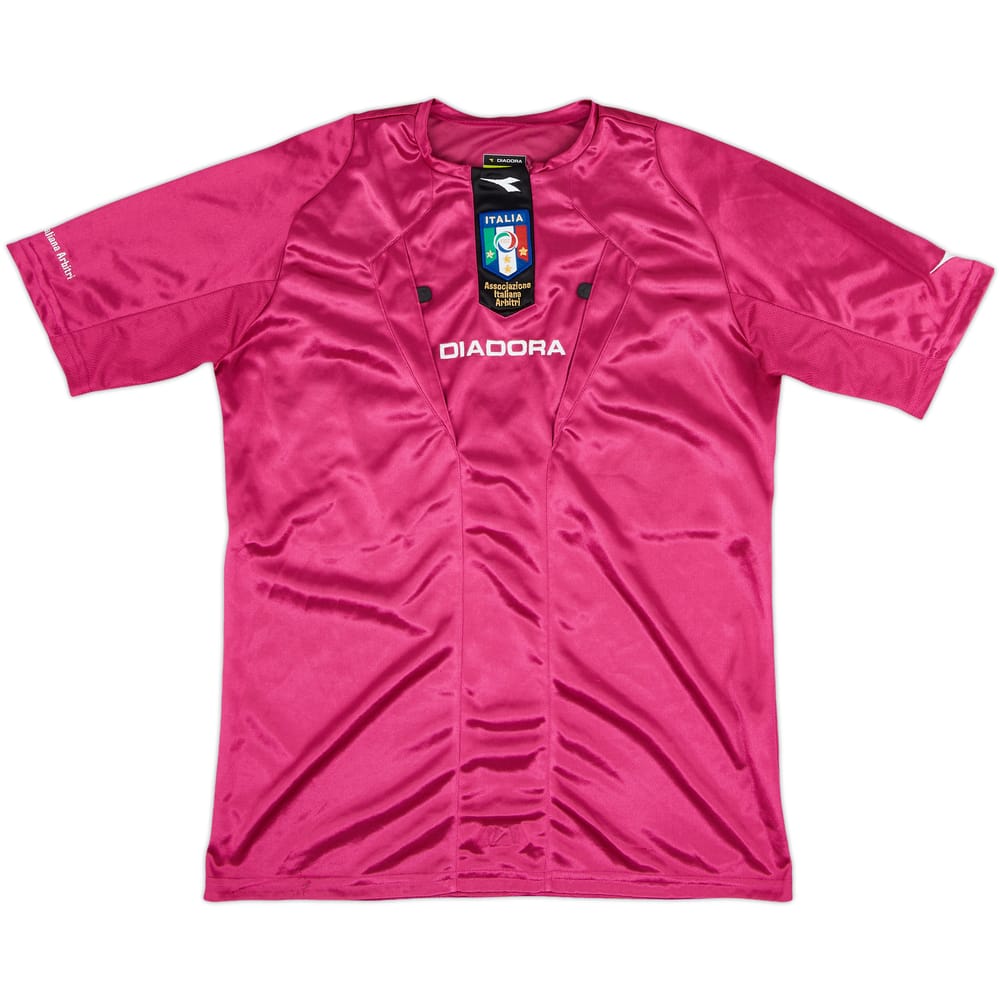 2009-10 Italy FIGC Diadora Referee S/S Shirt - 9/10 - (M)
