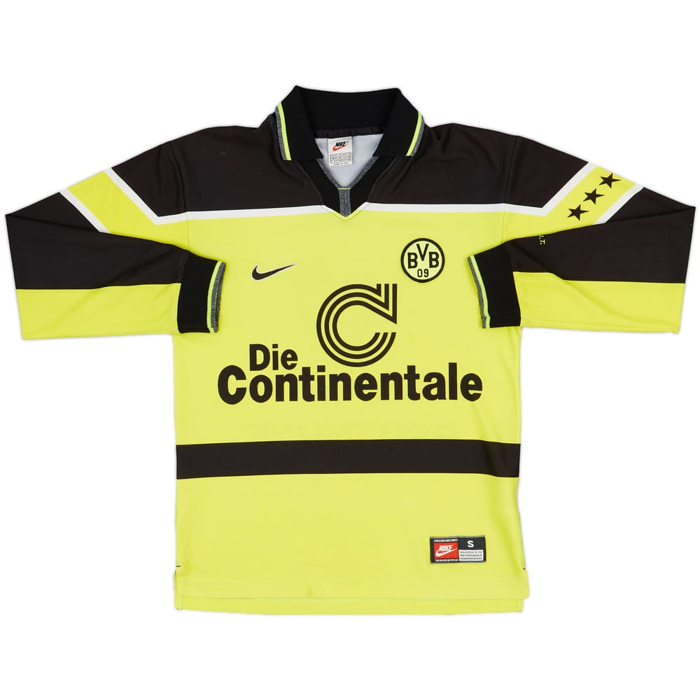 1997-98 Borussia Dortmund Home L/S Shirt #17 (Heinrich) - 9/10 - (S)