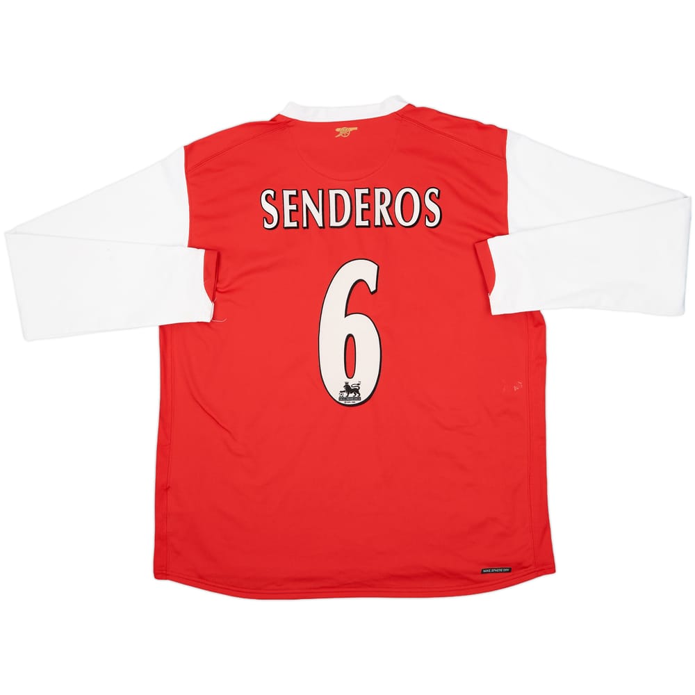 2006-08 Arsenal Home L/S Shirt Senderos #6 - 6/10 - (L)