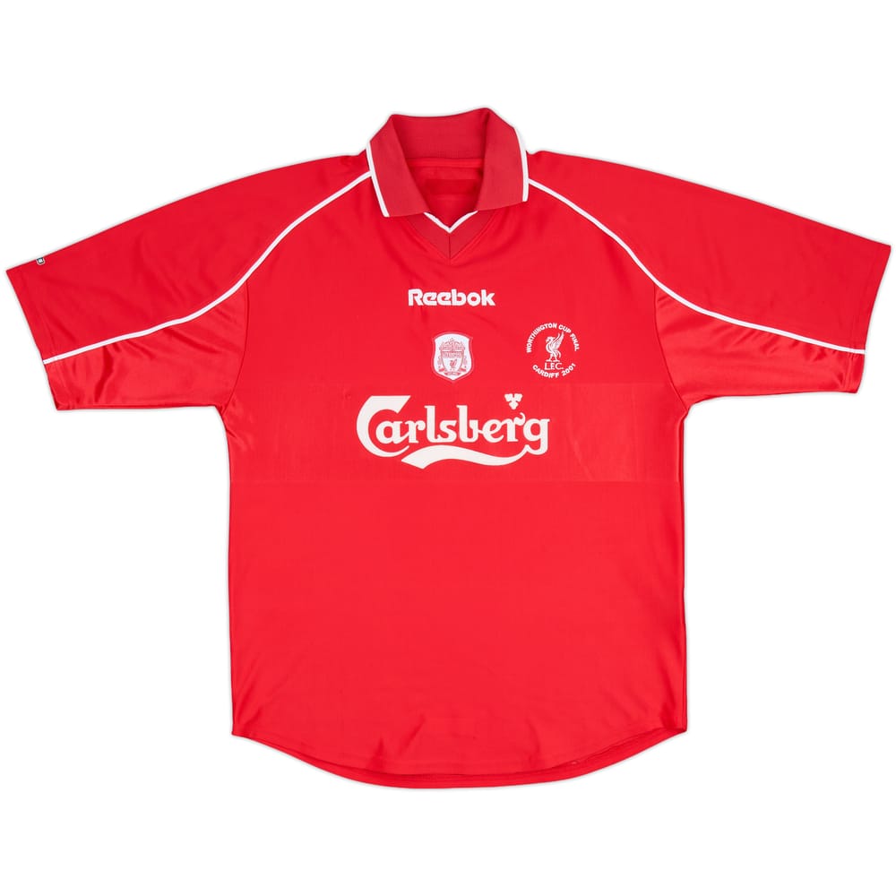 2001-02 Liverpool Signed 'Worthington Cup Final' Shirt - 8/10 - (L)