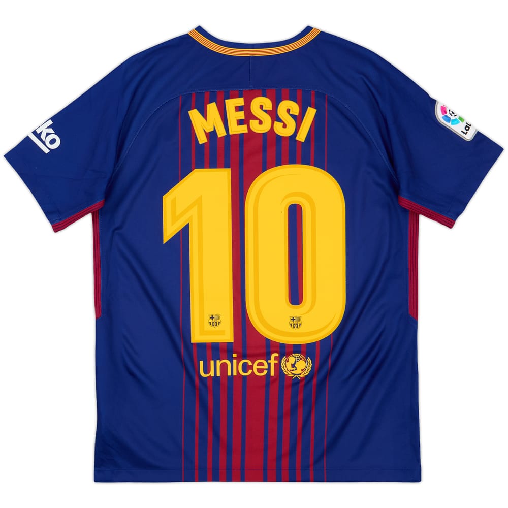 2017-18 Barcelona Home Shirt Messi #10 - 9/10 - (XL.Boys)