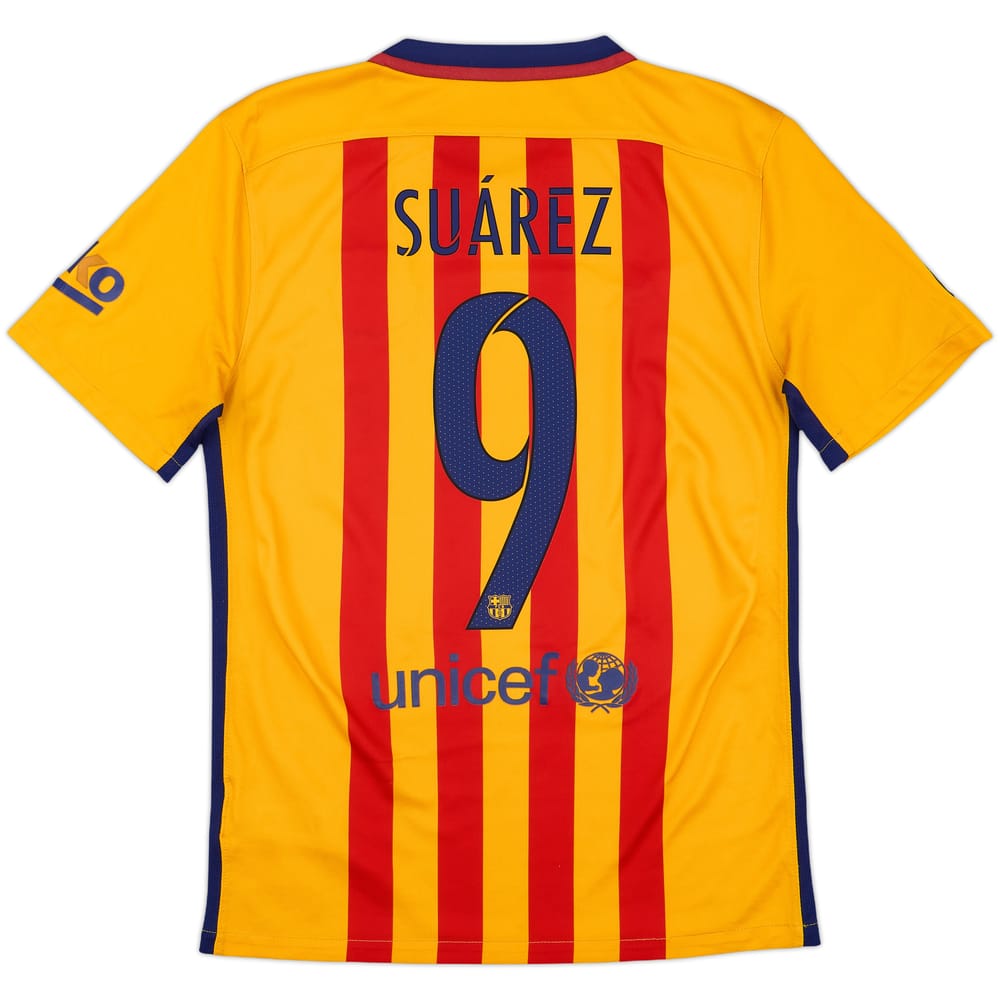 2015-16 Barcelona Away Shirt Suarez #9 - 6/10 - (S)