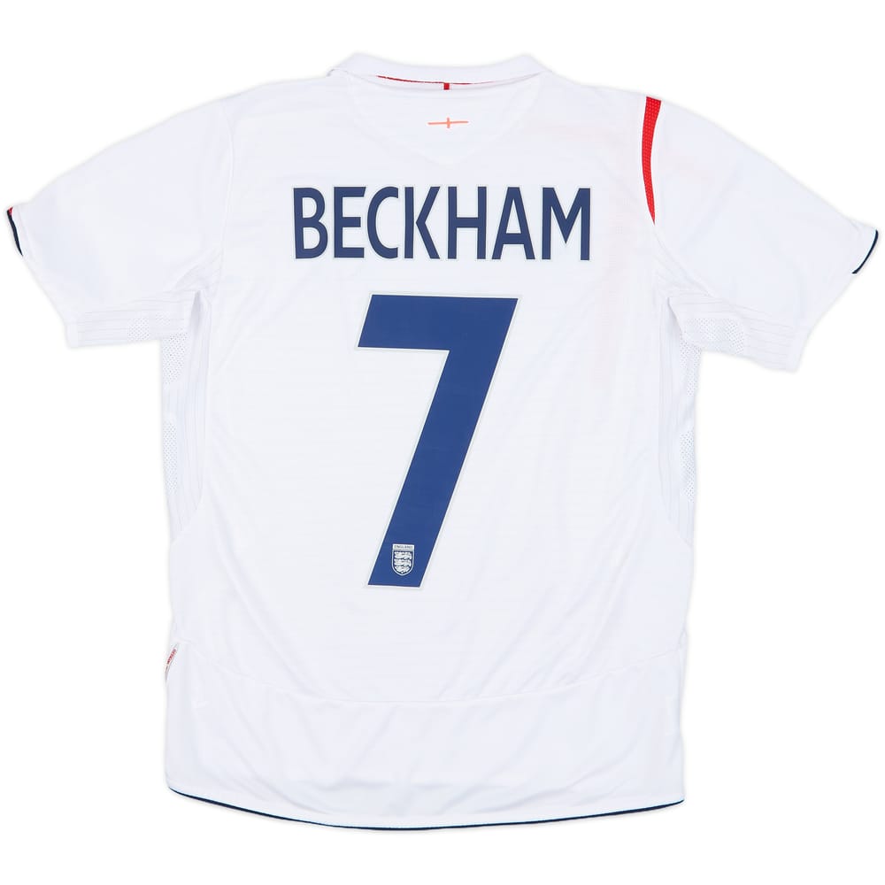 2005-07 England Home Shirt Beckham #7 - 8/10 - (XL.Boys)