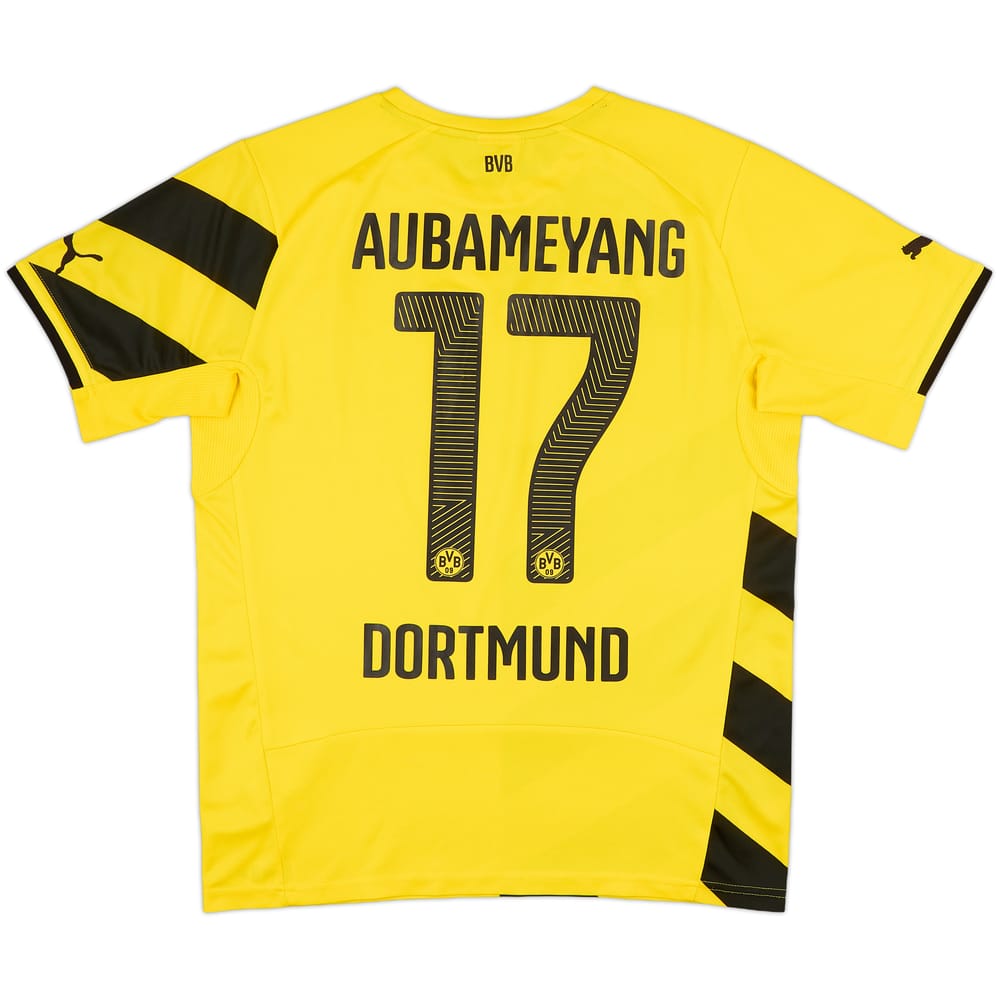 2014-15 Borussia Dortmund Home Shirt Aubameyang #17 - 9/10 - (M)