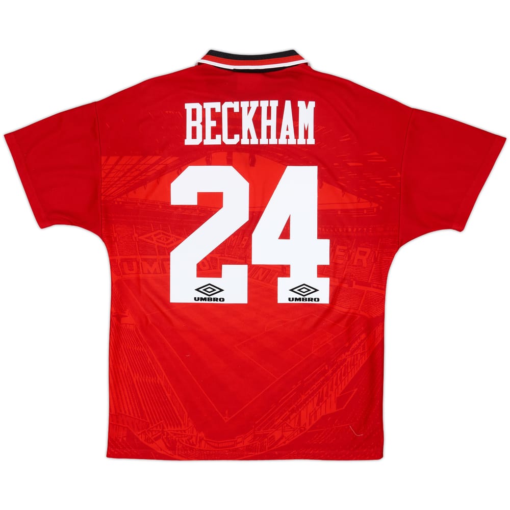 1994-96 Manchester United Home Shirt Beckham #24 - 8/10 - (M)