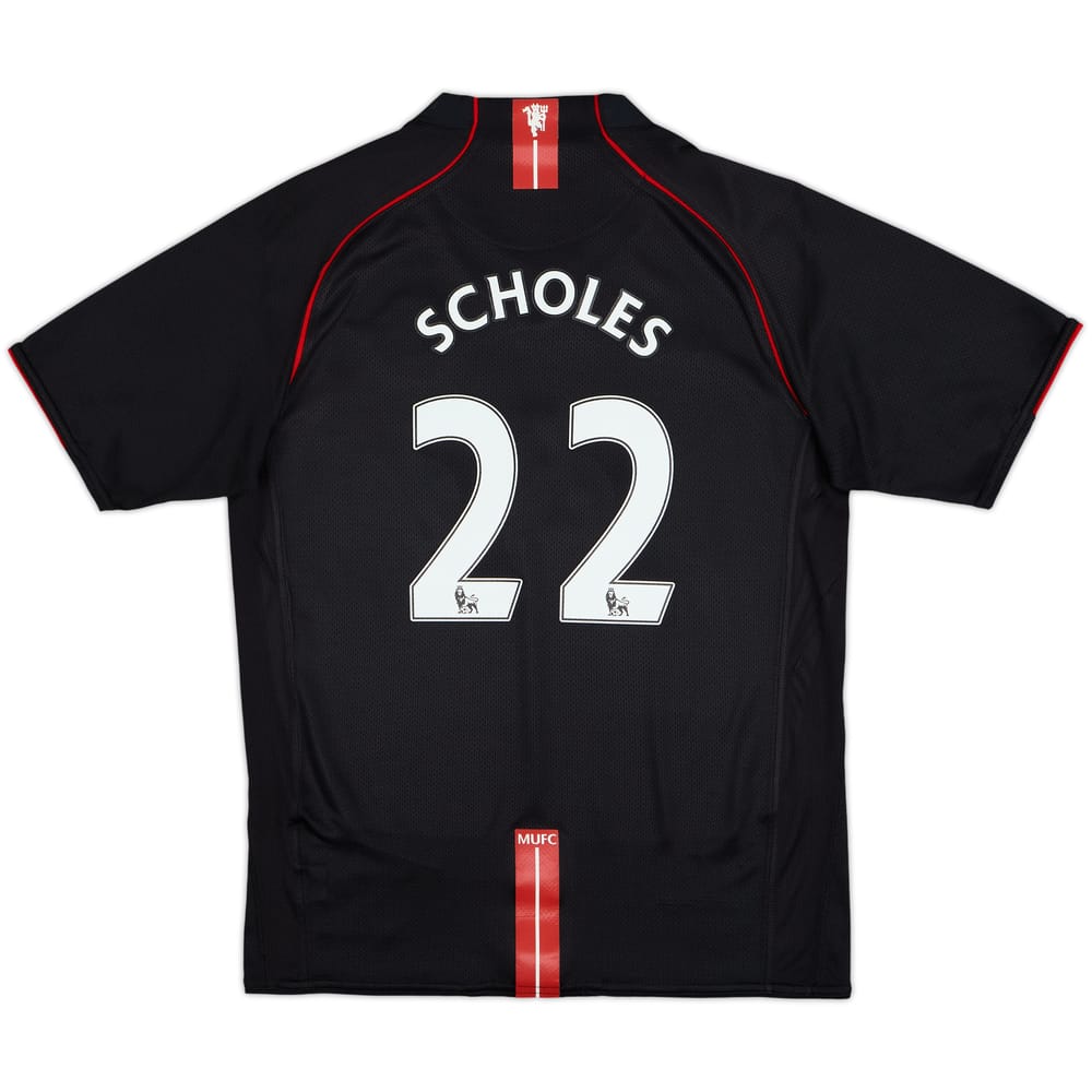 2007-08 Manchester United Away Shirt Scholes #22 - 8/10 - (XL.Boys)