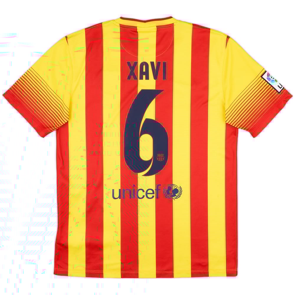 2013-15 Barcelona Away Shirt Xavi #6 - 8/10 - (M)