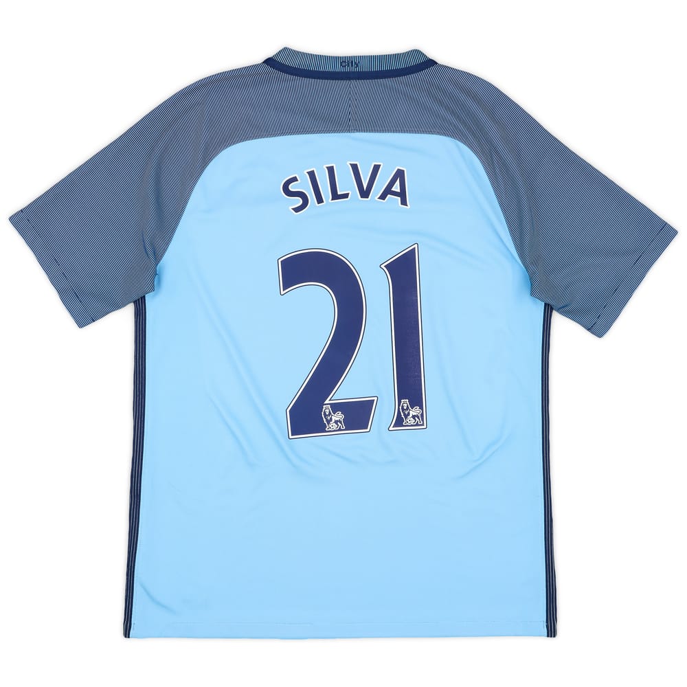 2016-17 Manchester City Home Shirt Silva #21 - 6/10 - (M)