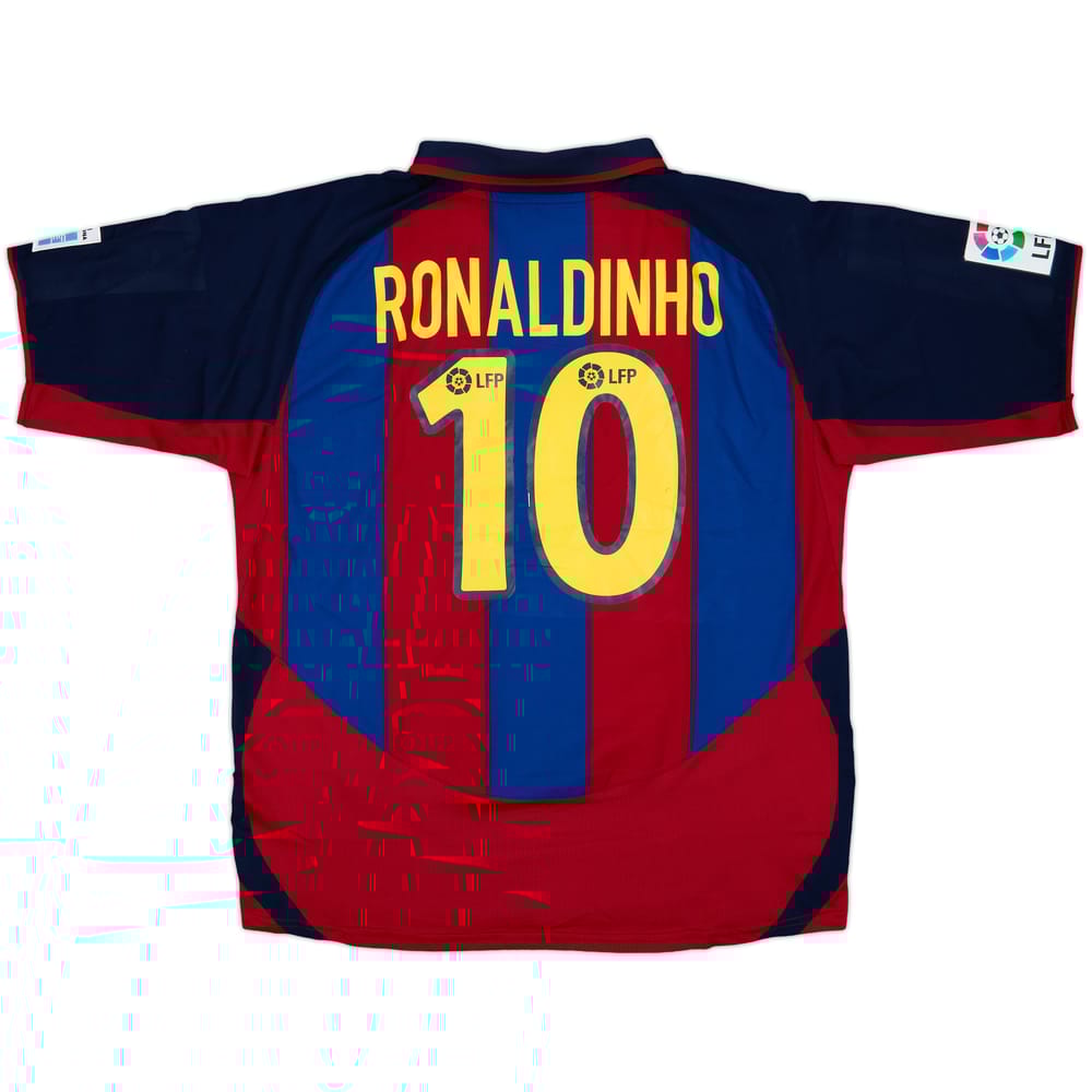 2003-04 Barcelona Home Shirt Ronaldinho #10 - 7/10 - (XL)