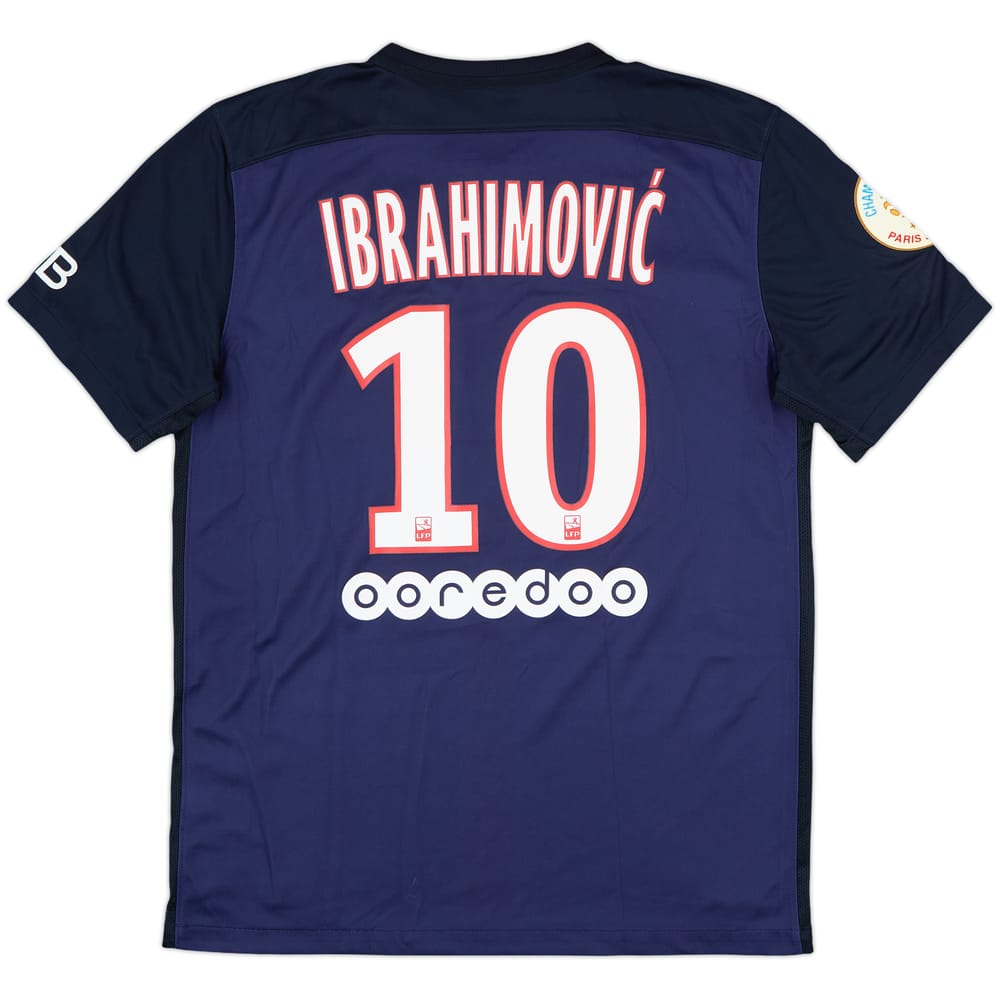 2015-16 Paris Saint-Germain Home Shirt Ibrahimovic #10 - 10/10 - (M)