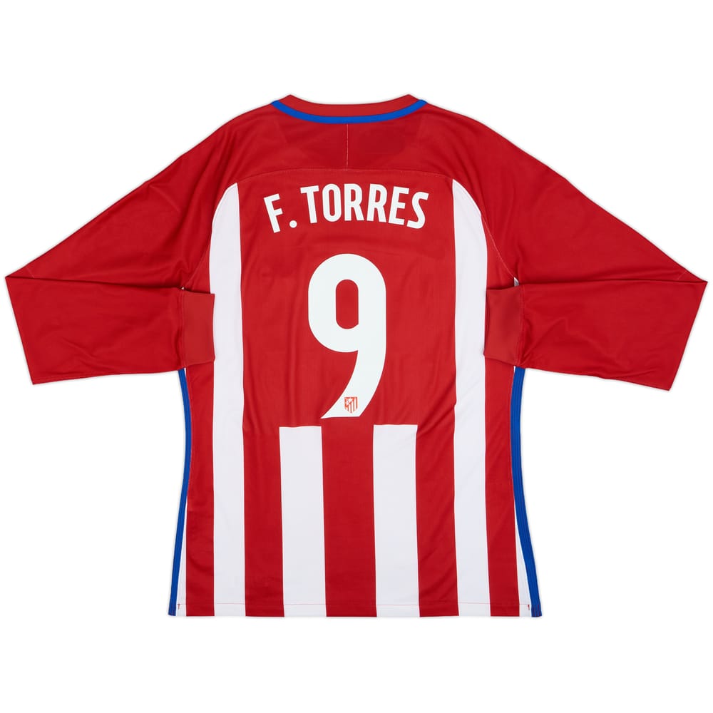2016-17 Atletico Madrid Player Issue Home L/S Shirt F.Torres #9 - 8/10 - (XL)
